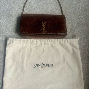 Saint Laurent Shimmering Brown Clutch